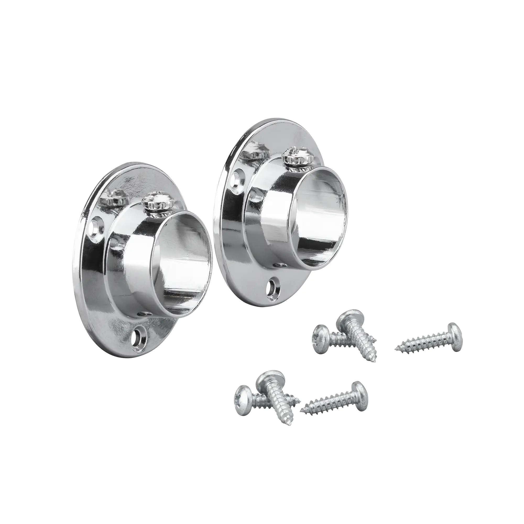 Držák šatní tyče kovový, stěna/stěna (2ks sada)