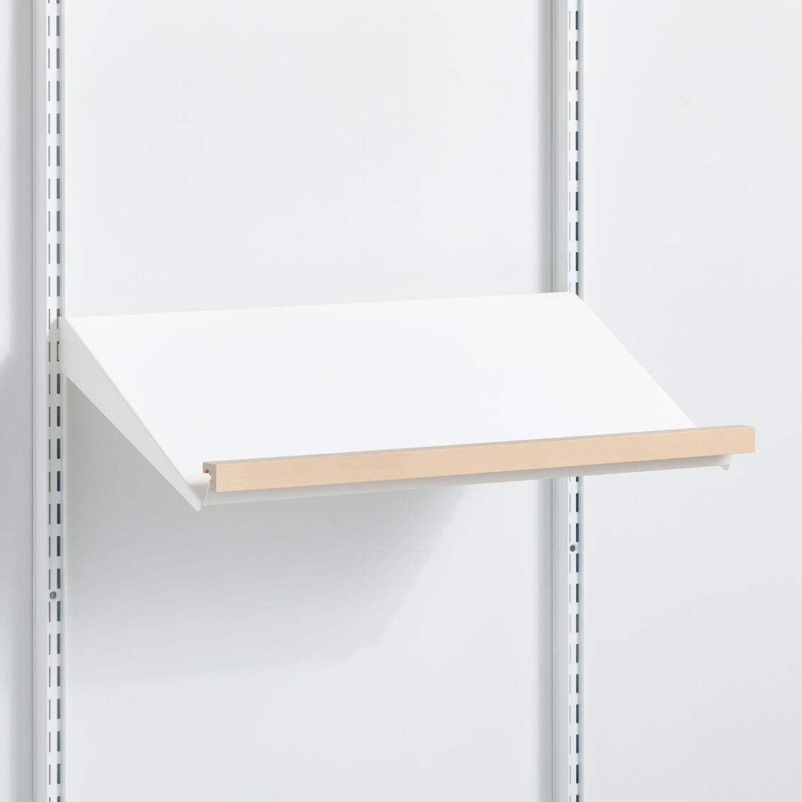 bundle angled shelf with trim w 60 matte white natural birch