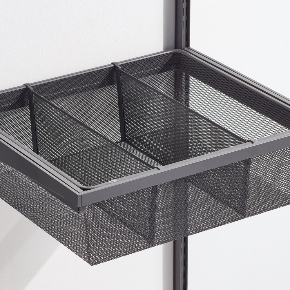 function elfa decor plus deep mesh drawer divider matte grey