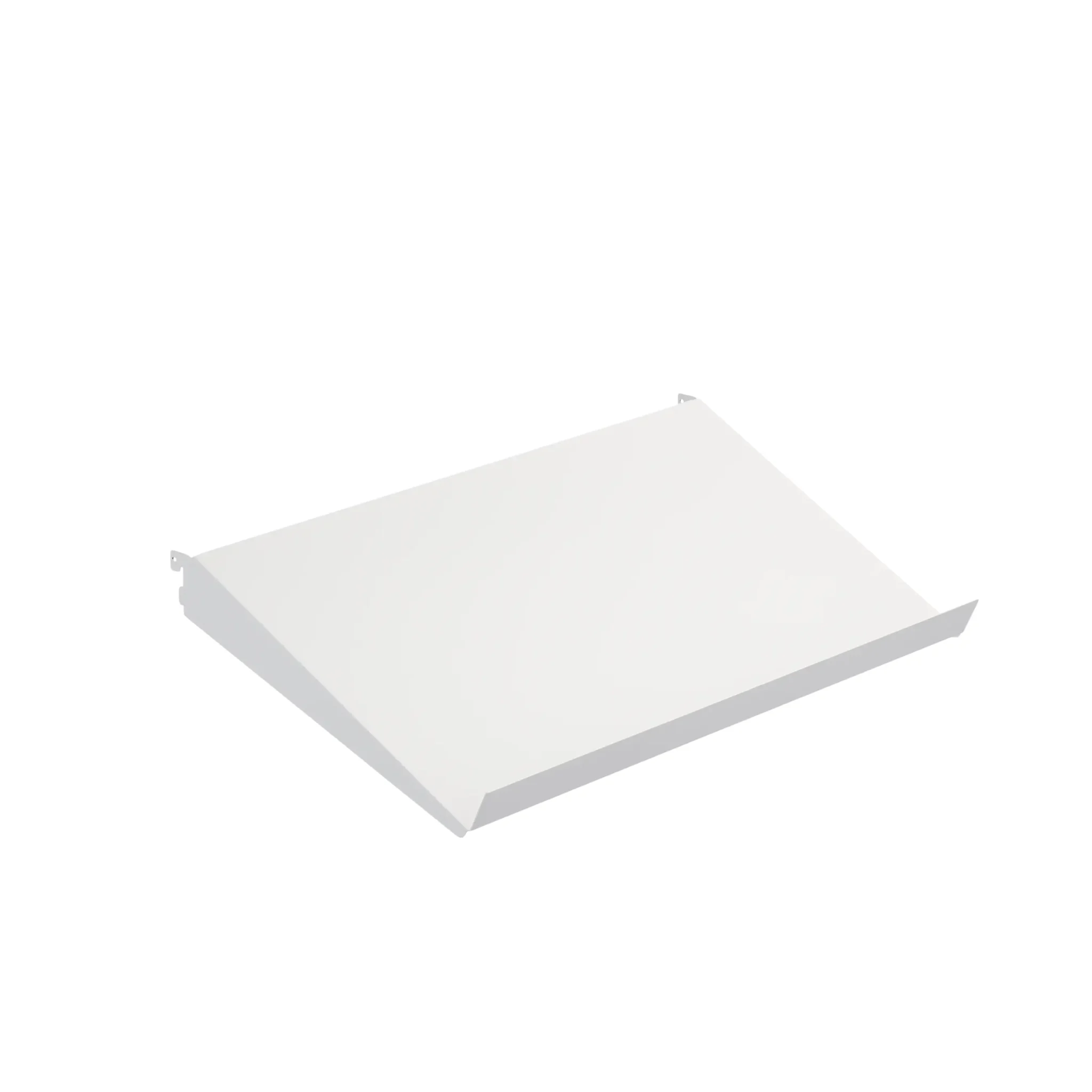 Kovová plná šikmá police s hranou Décor+ v matné bílé o šířce 598mm a hloubce 348mm (SKU 454850)