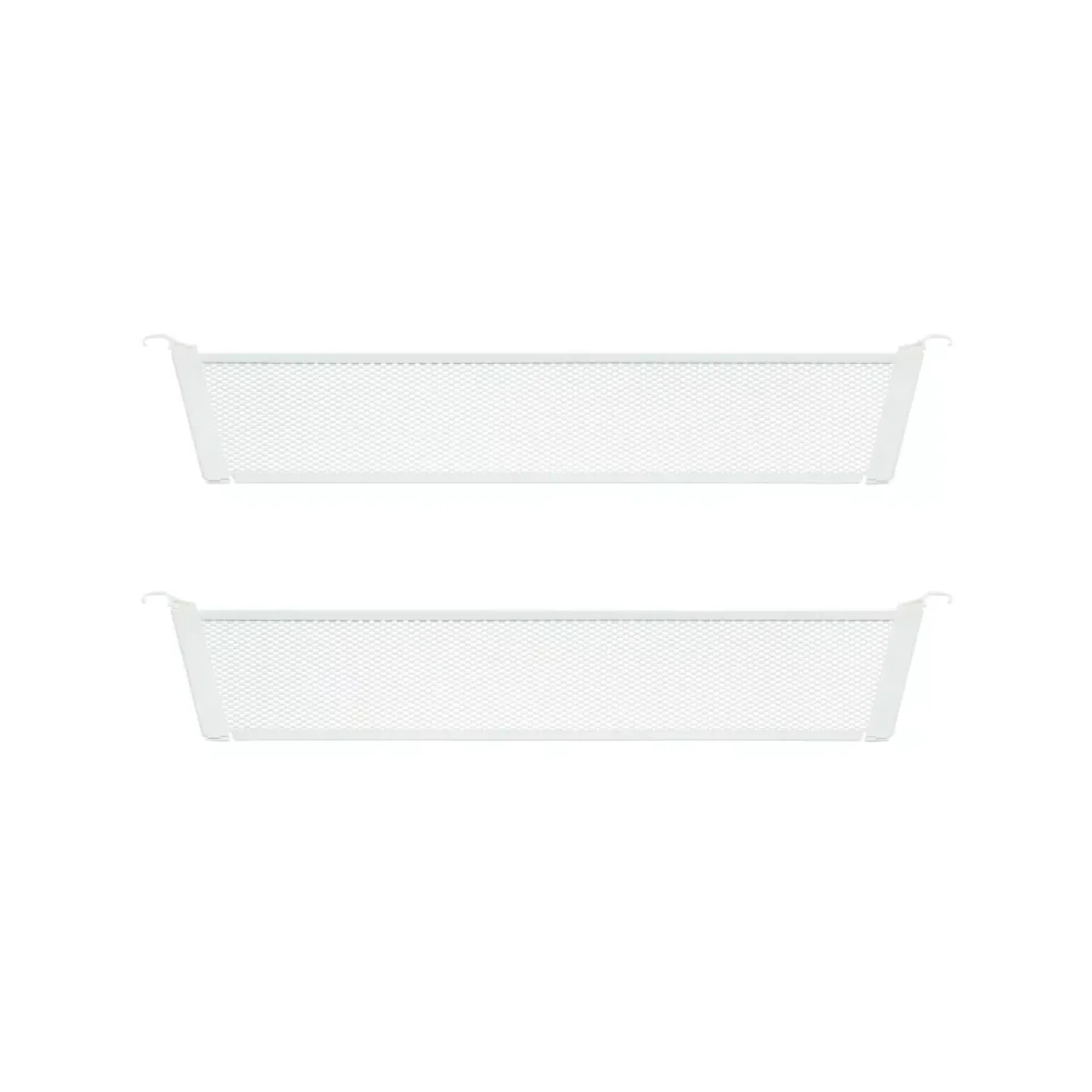 Vymezovač perforovaných košů 2ks sada Décor+ v matné bílé variantě o hloubce 431mm, výšce 80mm (SKU 147150)