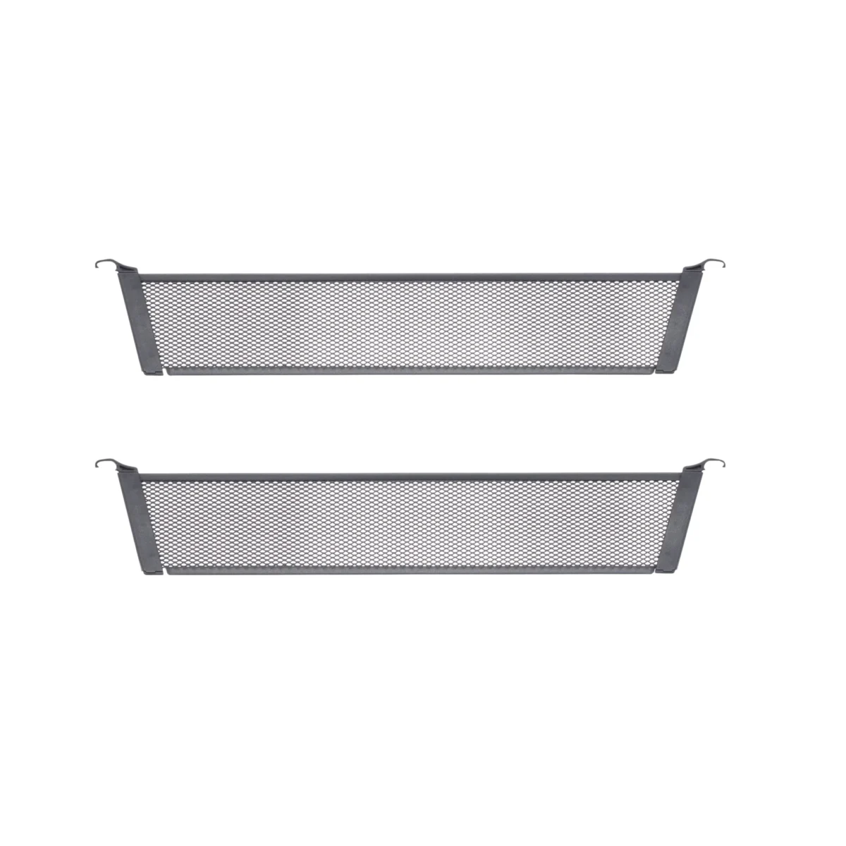 Vymezovač perforovaných košů 2ks sada Garage+ v matné šedé variantě o hloubce 431 mm, výšce 80 mm (SKU 147151)