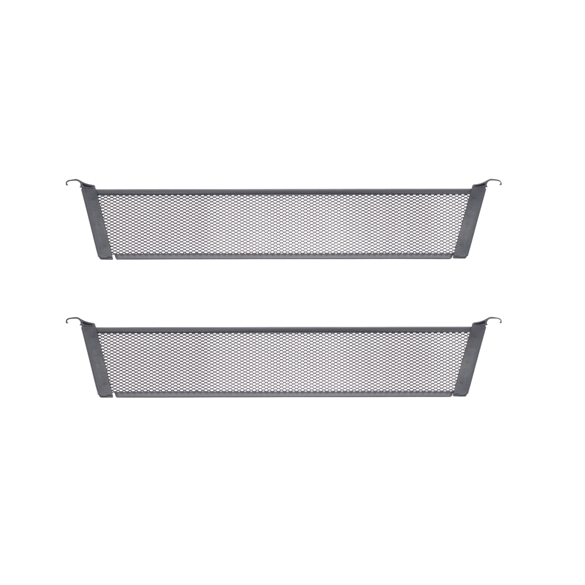 Vymezovač perforovaných košů 2ks sada Garage+ v matné šedé variantě o hloubce 431 mm, výšce 80 mm (SKU 147151)