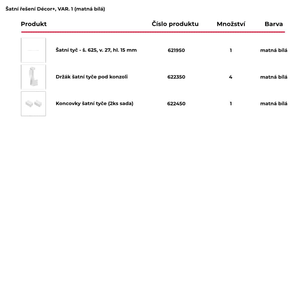 Šatní řešení DÉCOR+ var. 1 bílá 1