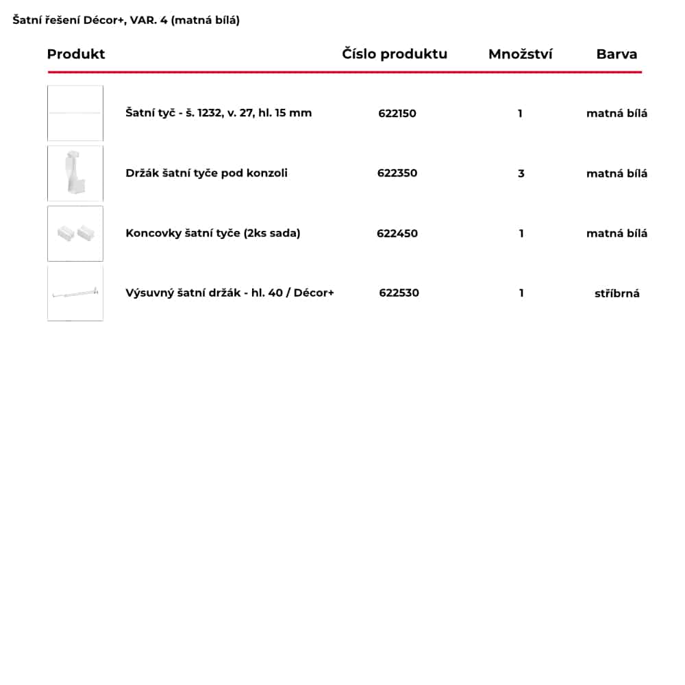 Šatní řešení DÉCOR+ var. 4 bílá 2