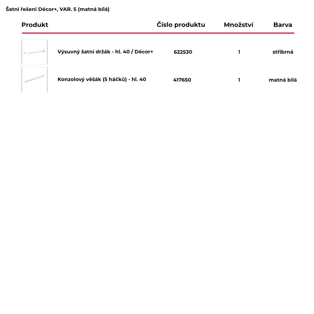 Šatní řešení DÉCOR+ var. 5 bílá 3