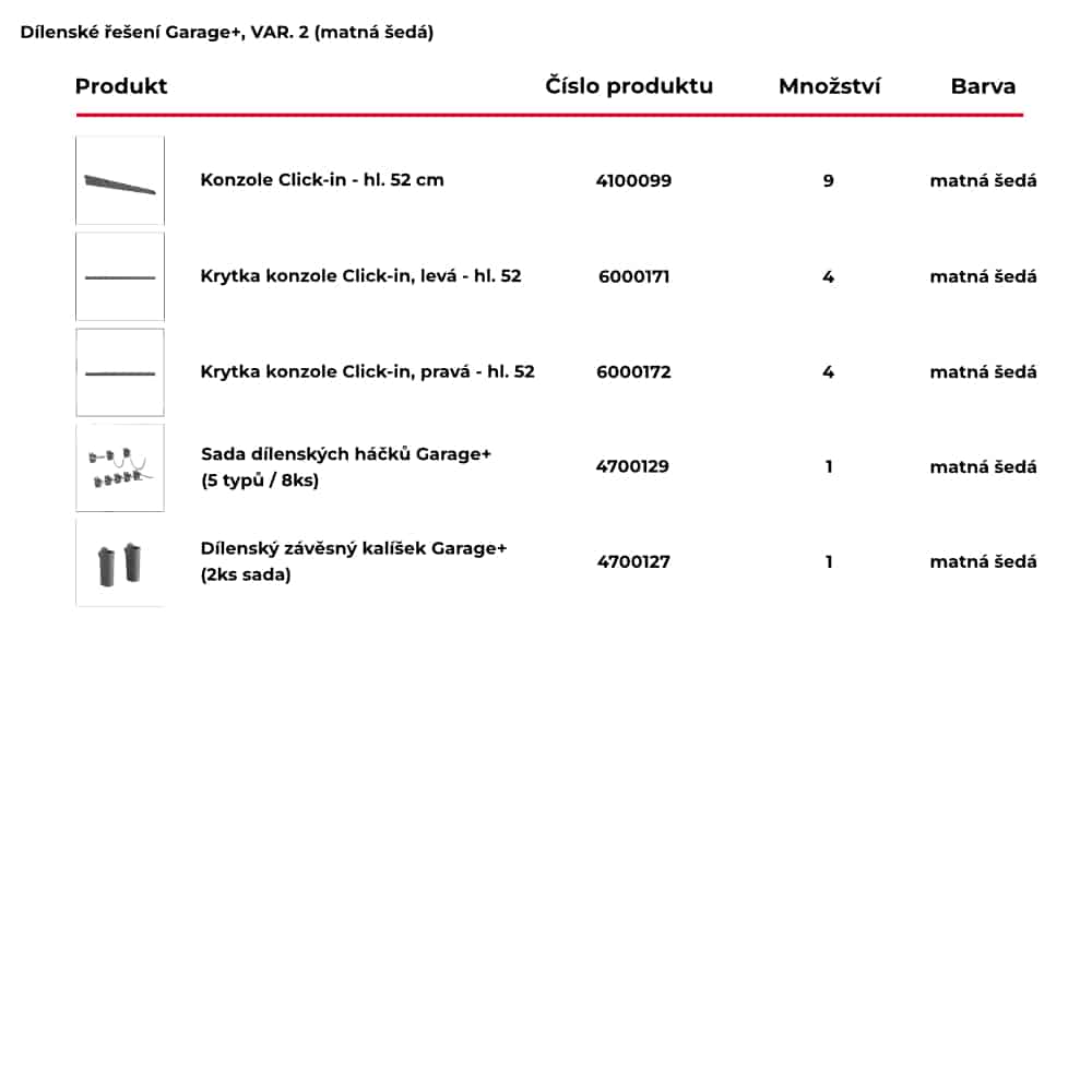 Dílna řešení GARAGE+ var. 2 matná šedá 1