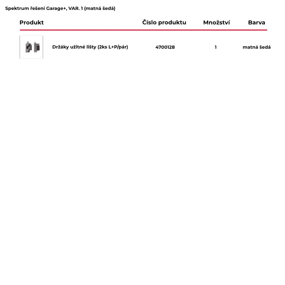 Spektrum řešení GARAGE+ var. 1 matná šedá 1