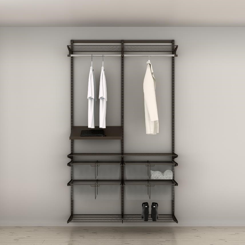 Hotové šatní řešení Classic by Elfa v grafitové variantě - var. 2