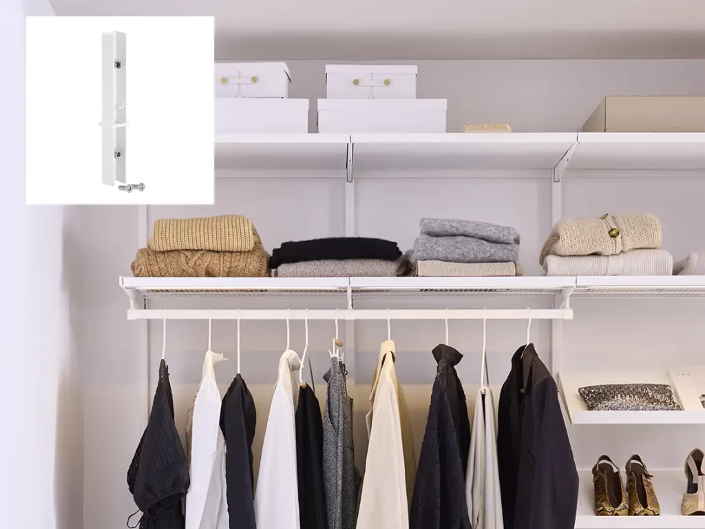 Pro vyšší řešení šatní sestavy lze použít prodlužovací adaptér závěsných lišt.