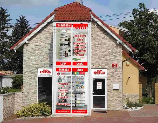 Provozovna (showroom) Elfa ve Vestci na Praze-západ.